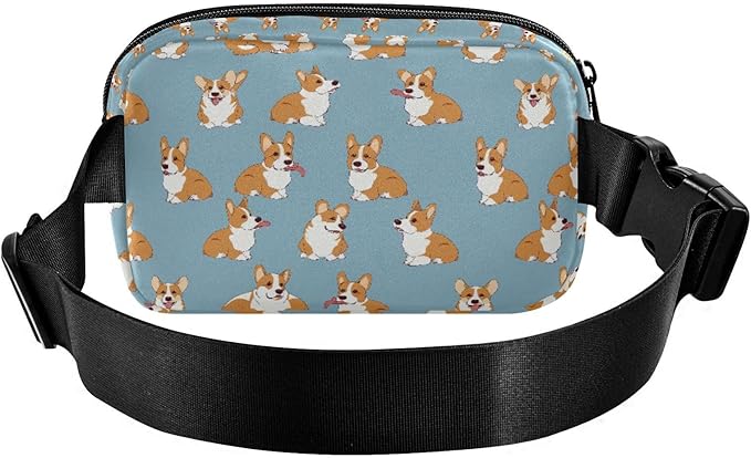 Kawaii Corgis Dog Fanny Pack for Women Men Water Resistant Fashion Waist Packs with Adjustable Strap Belt Bag for Travel Workout Jogging Hiking 21219314