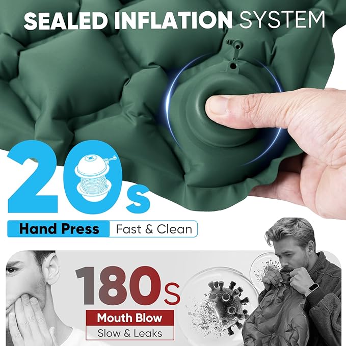 Sekey Pump Up Inflatable Seat Cushion, Portable & Lightweight Airplane Seat Cushion, for Long Flights Stadium Camping Office Travel