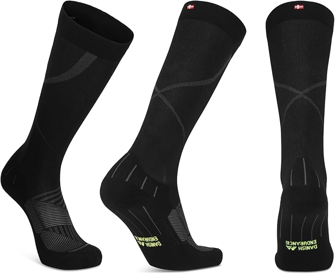 DANISH ENDURANCE 26-32 mmHg Compression Socks - Firm Support, Breathable, Boost Circulation, Men & Women, Training & Recovery