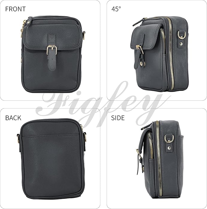 Leather Crossbody Bags for Women Travel Small Crossbody Purse Anti Theft Waterproof Bum Bag with Built in Wallet