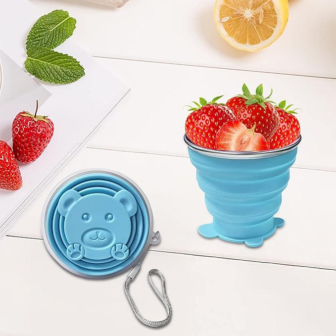 Collapsible Cup - Small Silicone FoldableCup-Expandable Folding Drinking Cups -Reusable Portable Mugs-Cup For Travel, Camping, Hiking, Survival, Picnic, Beach, Holiday Vacation, Outdoor Sports