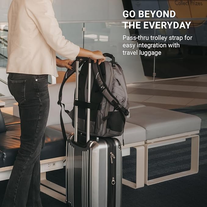 SWISSGEAR 1900 ScanSmart TSA Laptop Backpack Fits 17 Inch Laptop with RFID Protection and Tablet Pocket, Heather Grey, 19-Inch