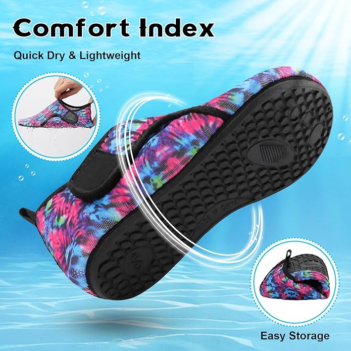 Scurtain Barefoot Water Shoes for Women Men Beach Swim Aqua Socks Summer Quick-Dry Sandals Slippers