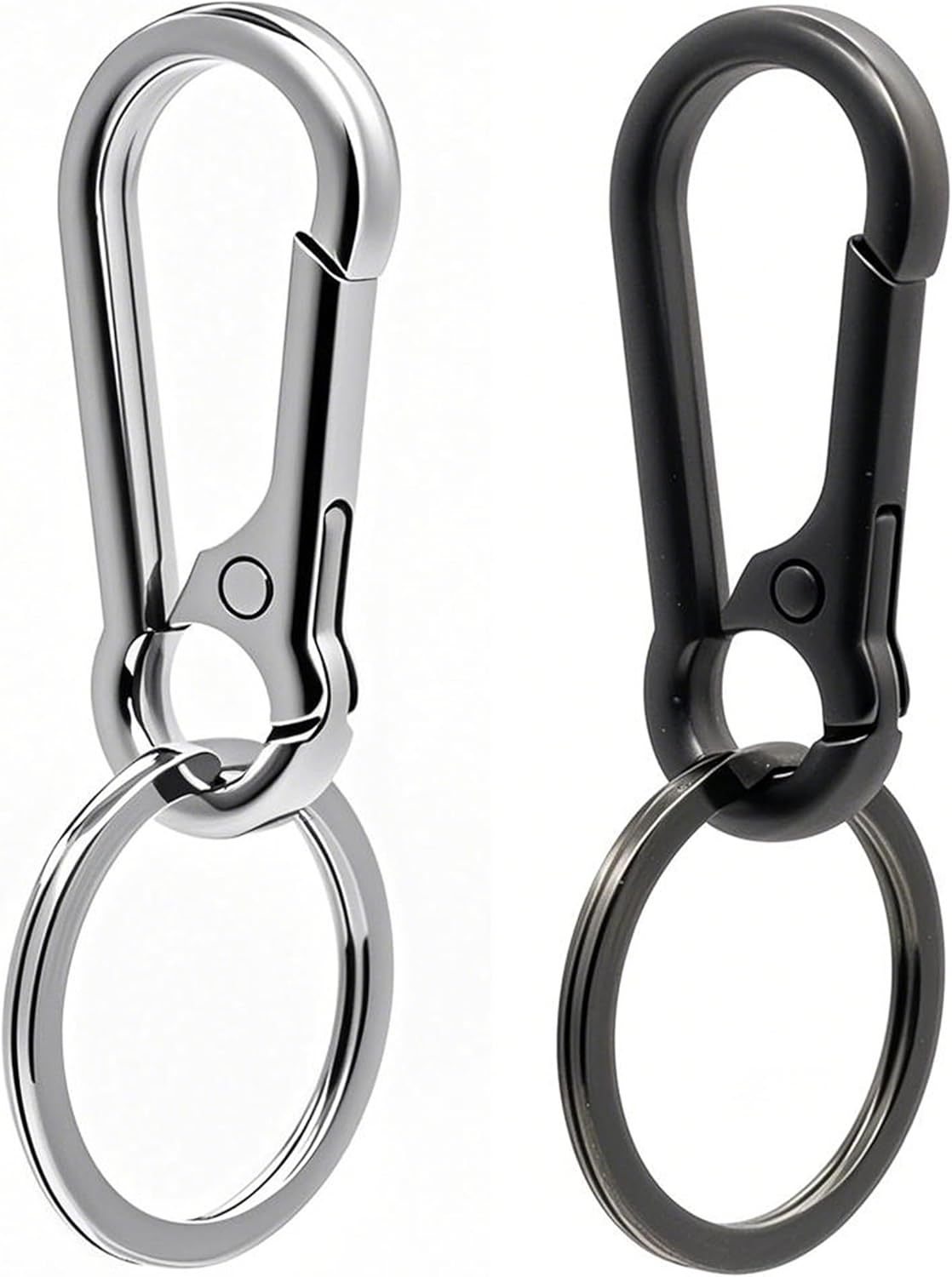 Keychain Keyring Set for Men Women Classic Metal Home Car Key Holder Organizer Portable Carabiner Clip Accessories 2PCS