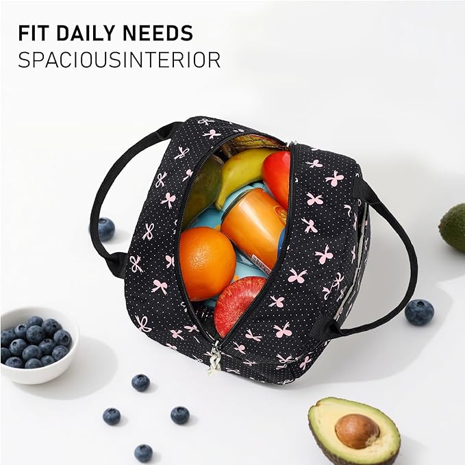 LEDAOU Lunch Box for Women Insulated Lunch Bag Cute Lunchbox Compact Cooler Thermal Reusable Lunch Tote for Work School Picnic Travel