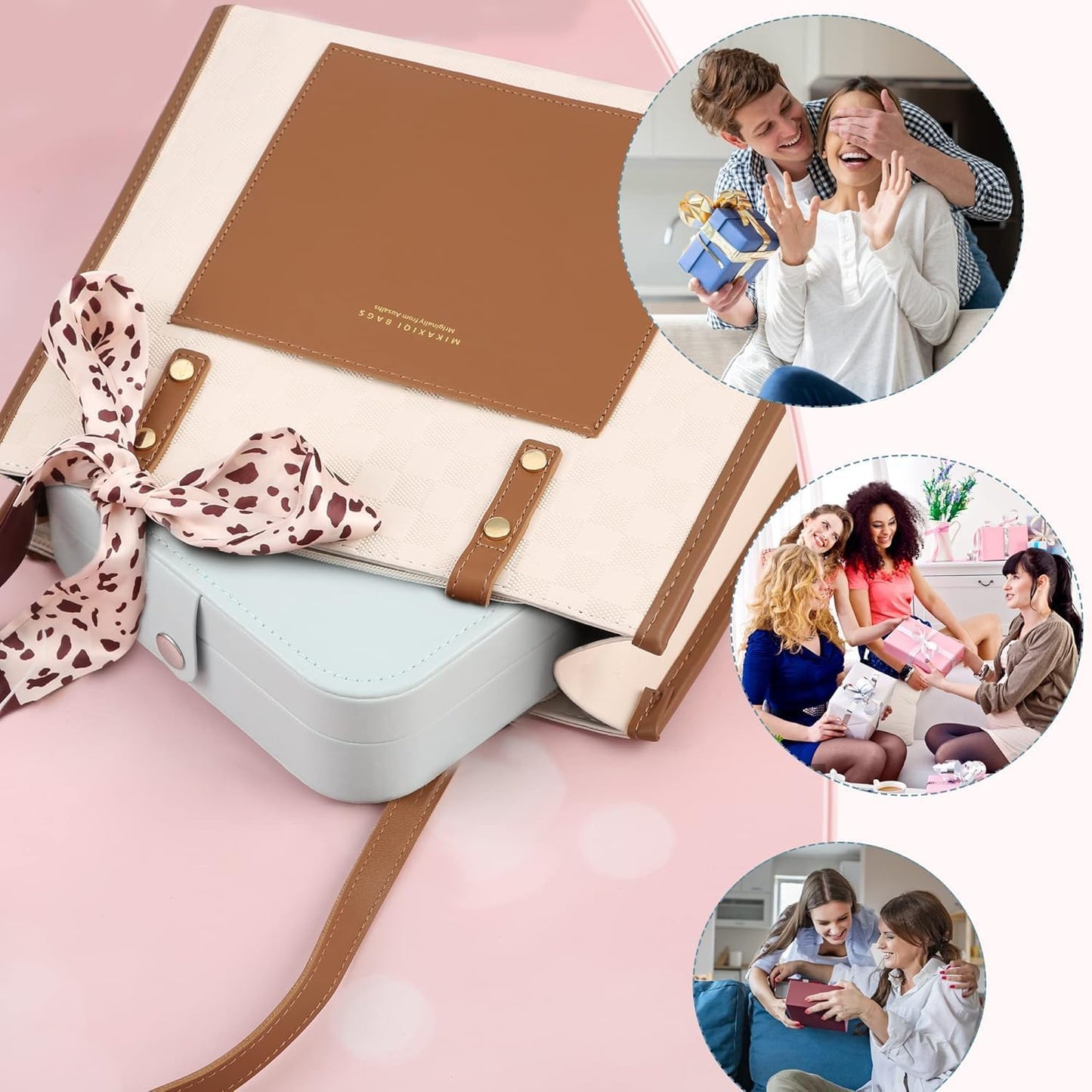 Travel Jewelry Box, PU leather Small Jewelry Organizer For Female Girls, double layer portable mini travel case for storing earrings, rings, necklaces.(blue 2pcs)