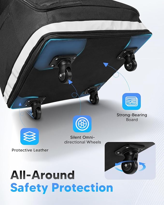 Car Seat Travel Bag for Airplane with Swivel Wheel, Extendable Height Padded Carseat Travel Backpack Large Storage Bag, Baby Infant Booster Seat Bags for Air Travel