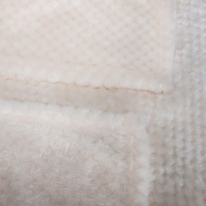 Fuzzy Blanket or Fluffy Blanket for Baby, Soft Warm Cozy Coral Fleece Toddler, Infant or Newborn Receiving Blanket for Crib, Stroller, Travel, Decorative (28Wx40L, XS-White)