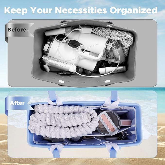 OUTXE Beach Bag Organizer Compatible with Baby Bogg Bag Accessories Inserts, Lightweight Mesh Insert Divider Pouch for Small Bogg Bags, Beach Tote Bags Insert for Organizing