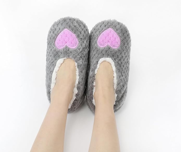 Panda Bros Slipper Socks for Women Grippers, Fuzzy Cozy Fleece Slipper Socks, Soft, Warm House Slippers