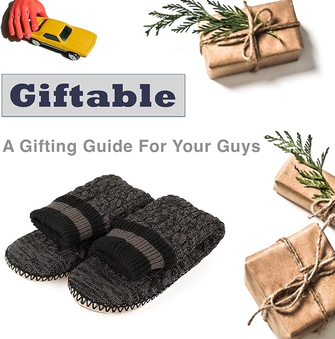 Cozylook Mens Slipper Socks Fleece Lined Non-slip Soles, Winter Soft Thick Cozy Home Boots, Warm Fuzzy House Shoes Indoor