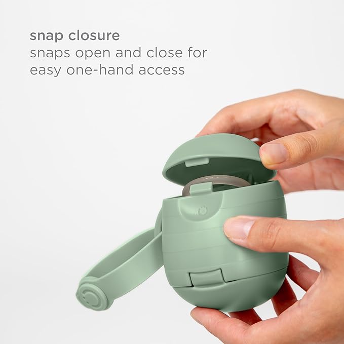 Ubbi On-The-Go Dual Pacifier Holder, Keep's Baby's Binkies Clean and Accessible, Portable for Travel, Diaper Bag Accessory Must Have for Newborns, Sage Green