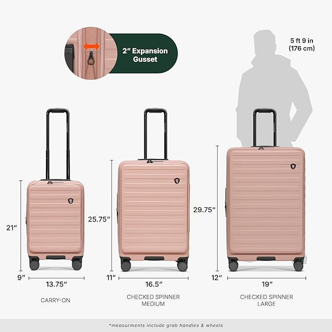 Traveler's Choice Novia Top Opening Expandable Polycarbonate Luggage with Spinner Wheels, Pink, 30-Inch Large