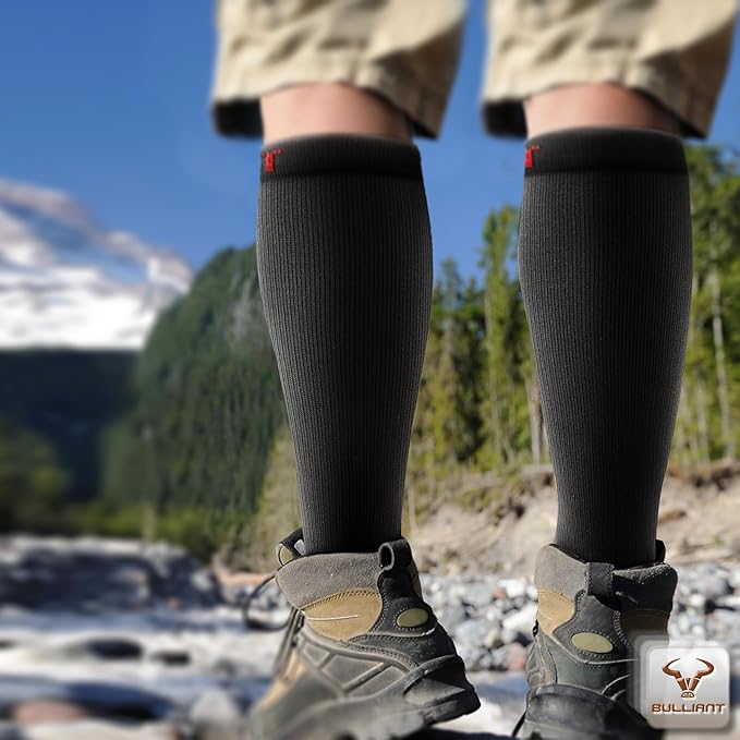 BULLIANT Compression Socks 3Pairs-15-20mmHg Circulation Support Men Women Hiking Sports Recovery-Upgraded Wicking Tech