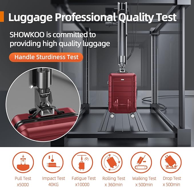 SHOWKOO Luggage Sets 3 Piece Expandable 100% PC Durable Hardshell Suitcase with Wheels TSA Lock Lightweight Luggage Wine Red