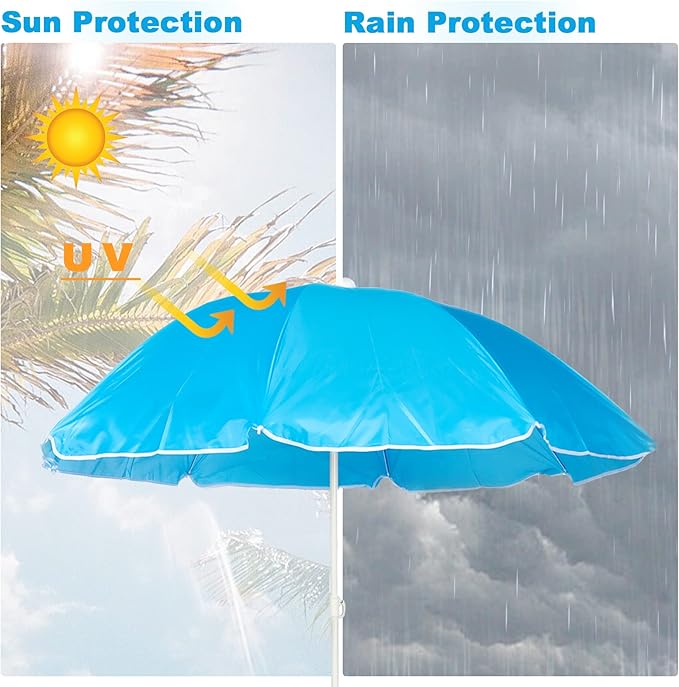LAZZO Double Folding Camping Chairs, Portable Picnic Camping Chairs w/Umbrella Mini Beverage Holder Carrying Cooler Bag, Outdoor Picnic Double Folding loveseat Camp Chairs for Beach Patio Pool Park