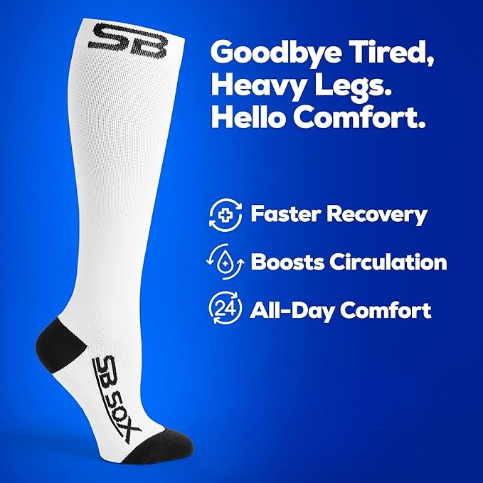 SB SOX Lite Compression Socks for Men & Women (15-20mmHg) – Best Compression Socks for Travel, Sports, and Daily Wear - XXL Sizes too!