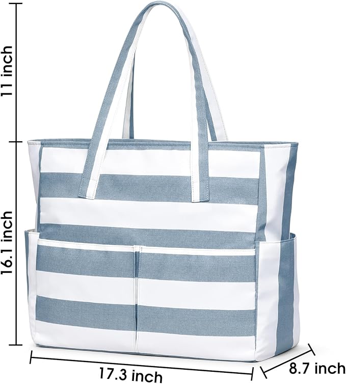 oscaurt Beach Bags for Women Large Waterproof Sandproof Beach Tote Swim Pool Bag with Zipper for Travel Vacation Essentials