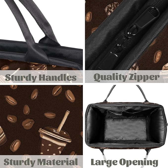 Travel Duffel Bag, Coffee Cup Beans Waterproof Sports Gym Duffle Bag, Large Capacity Weekender Carry On Overnight Bags for Women Men