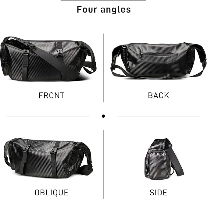 Small Sports Bag Waterproof Ultra-Light Gym Duffle for Men & Women Compact Mini Crossbody Bags, Perfect for Running, Travel & Light Gym (black-woven)