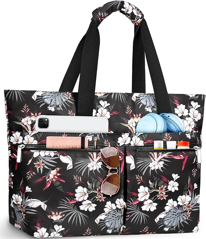 HUANLANG Large Beach Bags for Women Pool Bag with Zipper, Waterproof Sandproof Beach Tote Travel Bag with Wet Pocket | Waterproof, Large capacity, Dry/wet separation, Durable fabric, Cooling function, sandproof