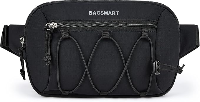 BAGSMART Fanny Packs for Women Small Belt Bag with Adjustable Strap Waist Pack for Running Workout Traveling Hiking, Black