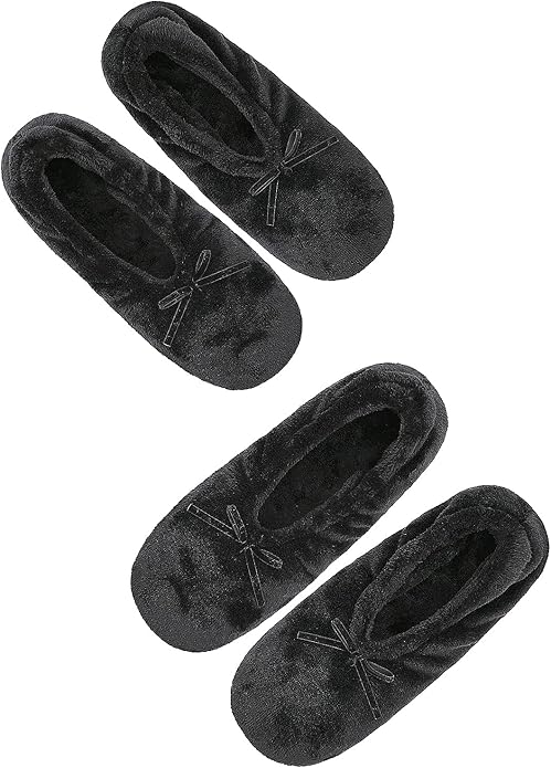 DICUIRD Women's Ballerina Slippers Lightweight House Slippers with Stretchable Heel Design