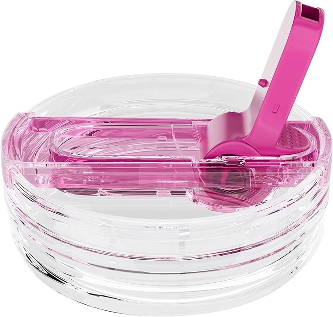 1 Pack Replacement Lid for Stanley 40 oz Quencher H2.0 & ProTour, Flip Straw Tumbler Lid for Stanley Cup, Leakproof, No Spill & Easy to Use Reusable Tumbler Cover(Passion Pink-1P)