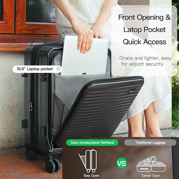 Carry On Luggage Airline Approved, 20 Inch Expandable PC Hardside Lightweight Suitcases with Spinner Wheels and TSA Lock