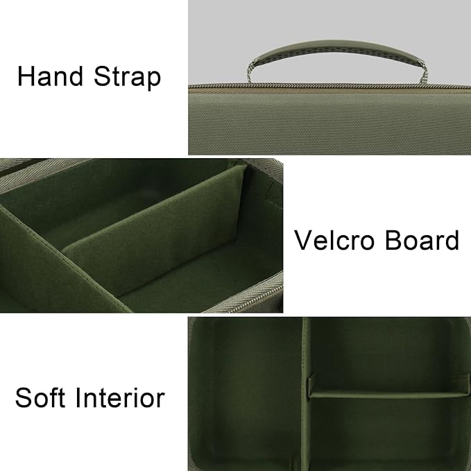 Camera Case Compatible with Canon EOS Rebel T7 / T100 / R50 / R100 / R5 / R6 Mark II DSLR Camera with 18-55mm Lens,Sony,Nikon DSLR Camera Protective Case with Shoulder Strap (Army Green Case)