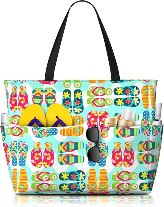 Large Beach Tote Bag Beach Bag Waterproof Sandproof Lightweight Women Tote