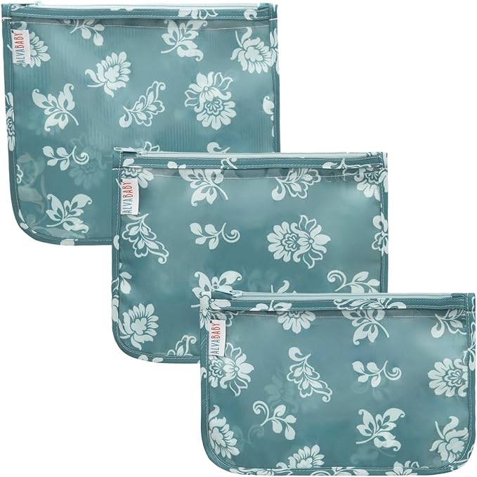 ALVA Diaper Bag Pouches | 3pcs Mess-Proof Travel Toiletry | TSA Approved Toiletry Bag | Cosmetic Makeup Bag Diaper Organizer for Baby and Mom Essentials