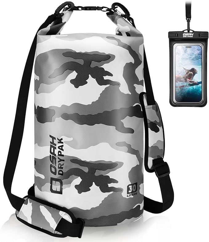 Waterproof Dry Bag, 5L/10L/20L/30L/40L Roll Top Lightweight Storage Backpack with Phone Case for Women & Men, Floating Waterproof Sack for Travel, Swimming, Kayaking, Paddle Board, Camping & Beach