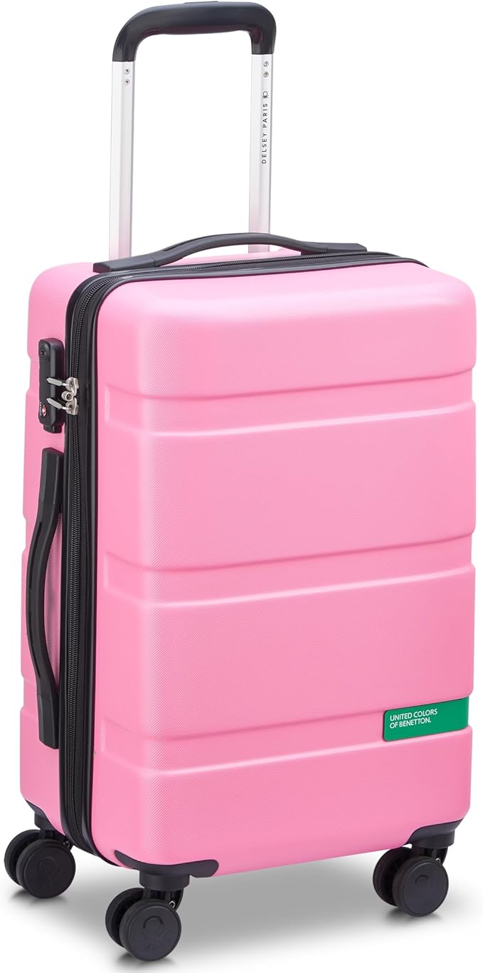 United Colors of Benetton Now! Hardside Luggage with Spinner Wheels, Light Pink, Carry-On 19 Inch