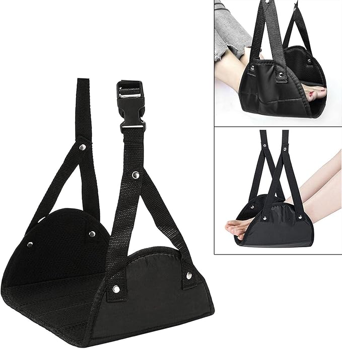 Leg Hammock for Airplane Travel, Airplane Foot Hammock Rest for Plane Travel, Breathable Footrest for Work, Trains, Business Trips, Bus, Car Rides, Men, Adults, Home, Sleeping