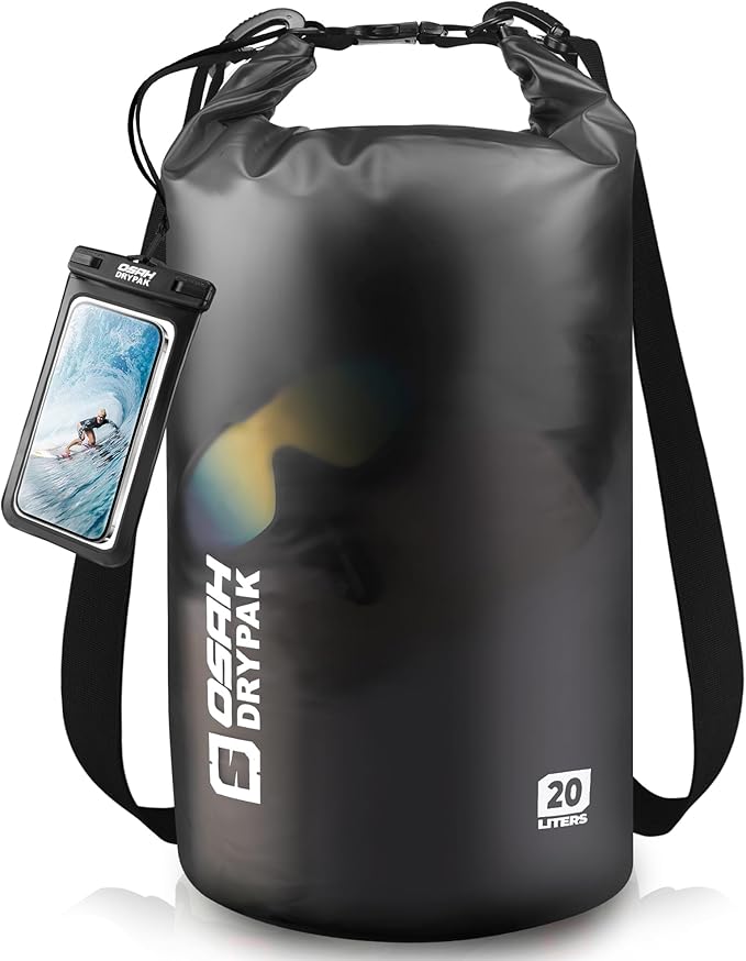 Waterproof Dry Bag, 5L/10L/20L/30L/40L Roll Top Lightweight Storage Backpack with Phone Case for Women & Men, Floating Waterproof Sack for Travel, Swimming, Kayaking, Paddle Board, Camping & Beach