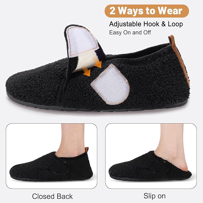 Ultrafun House Slippers for Women Men Slip on Barefoot Slippers Socks Soft Lightweight Rubble Sole House Shoes Indoor/Outdoor
