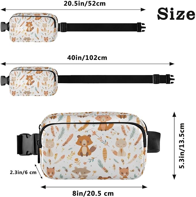 Autumn Fox Fanny Pack for Women Men Water Resistant Fashion Waist Packs with Adjustable Strap Belt Bag for Travel Workout Jogging Hiking 21219027