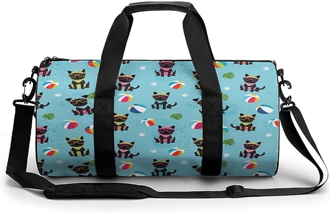 Overnight Weekender Travel Bag Black Dog Pinscher Pool Gym Sports Travel Workout Bag Basketball Football Weekender Bags