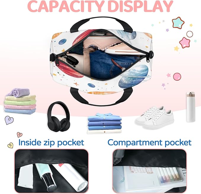 Universe Galaxy Travel Duffle Bag for Women Men, Overnight Weekender Bag, Carry on Tote for Sport Gym