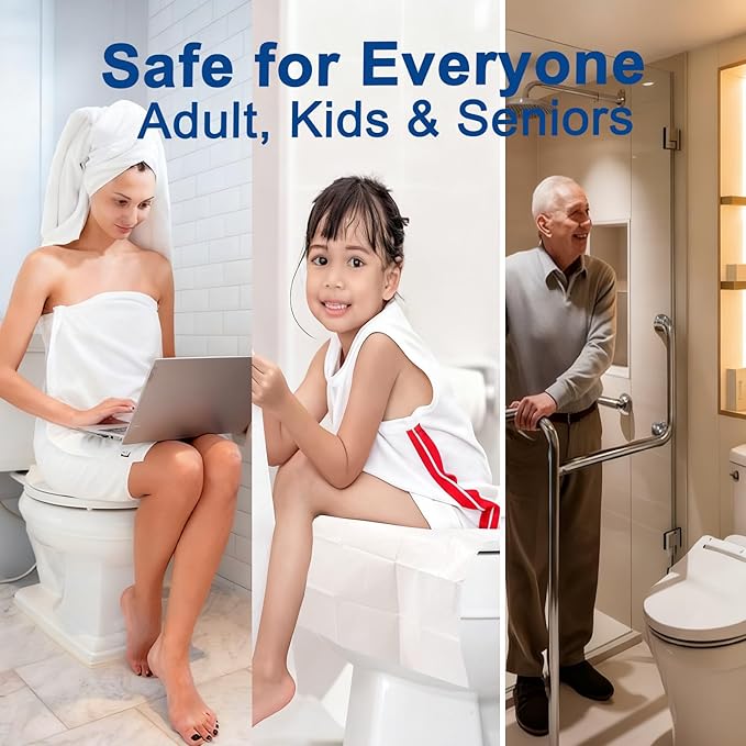 80 Pack Individually Wrapped XXL Toilet Seat Covers Disposable Flushable for Travel, Large Waterproof Potty Covers for Kids and Adults,Toddler Potty Training for Public Restroom Airplane Trip Hospital