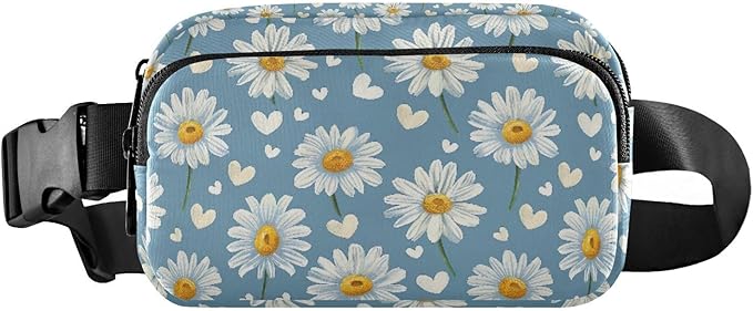 Daisy Hearts Fanny Pack for Women Men Water Resistant Fashion Waist Packs with Adjustable Strap Belt Bag for Travel Workout Jogging Hiking 21218857