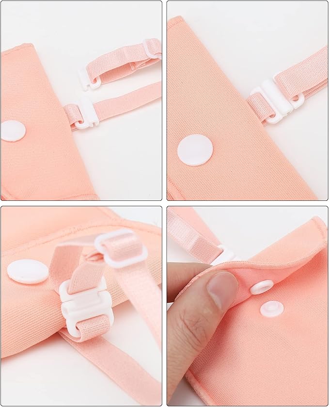 2 Pieces Hidden Bra Wallet, Travel Neck Pouch & Secert Money Pocket for Woman to Keep Valuables Safe for Secure Travel with Adjustable, Elastic Strap (Pink,Fleshcolor)