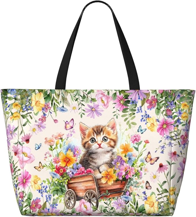 Large Beach Tote Bag Beach Bag Waterproof Sandproof Lightweight Women Tote