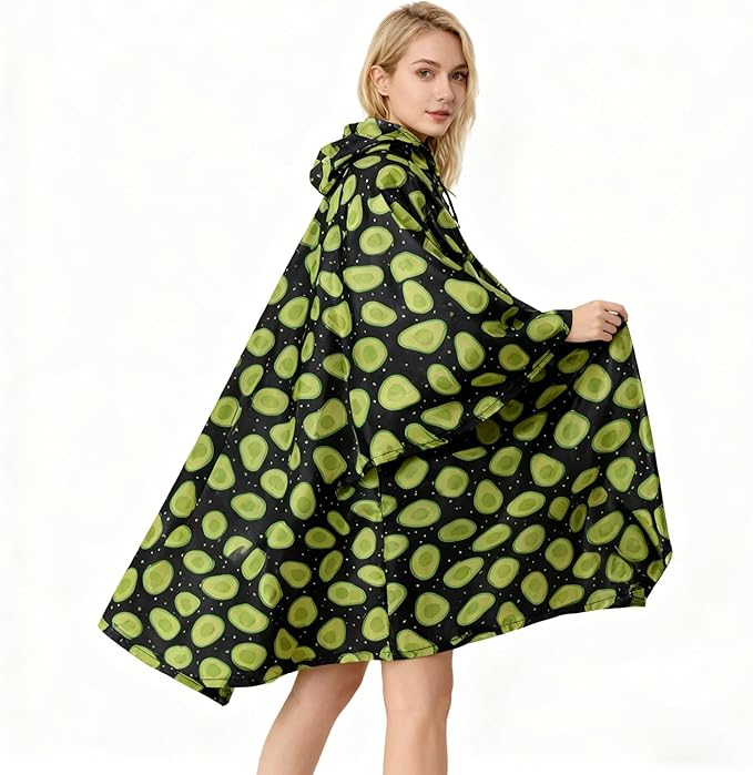 Hooded Rain Poncho for Adults - Waterproof Rain Coat and Lightweight Jacket 3-in-1 Multi-Function with Pockets
