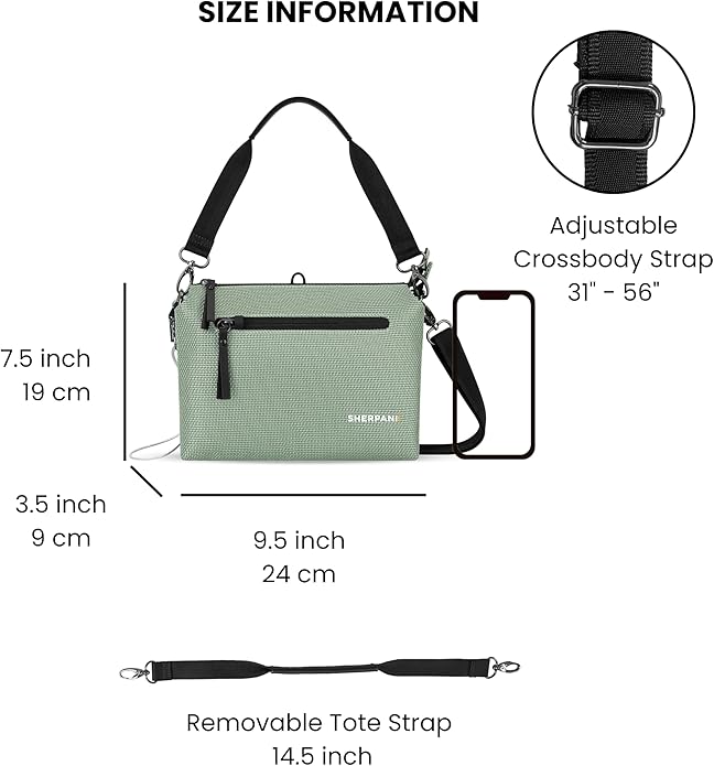 Sherpani Mei, Small Anti Theft Crossbody Purse, Lightweight Cross Body Bag, Handbags, Fashion Trio Bag, Travel Gift