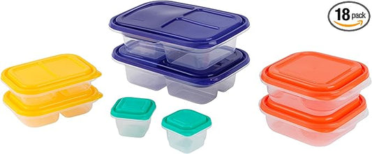 GoodCook EveryWare 18-Piece Lunch Food Storage Container Set, Assorted Colors, Made Without BPA