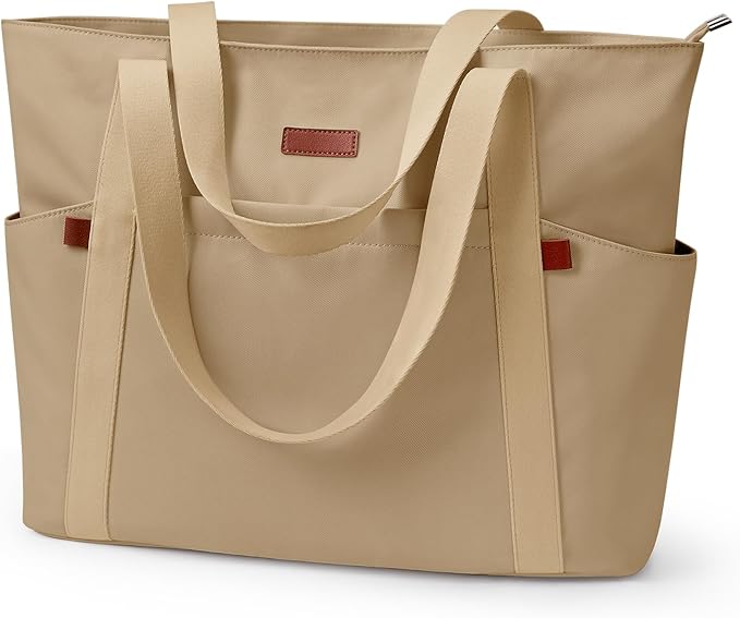 Handbags for Women Large Capacity Tote Bag with Zipper and Multi-Pockets Lightweight Waterproof Nylon Shoulder Bag