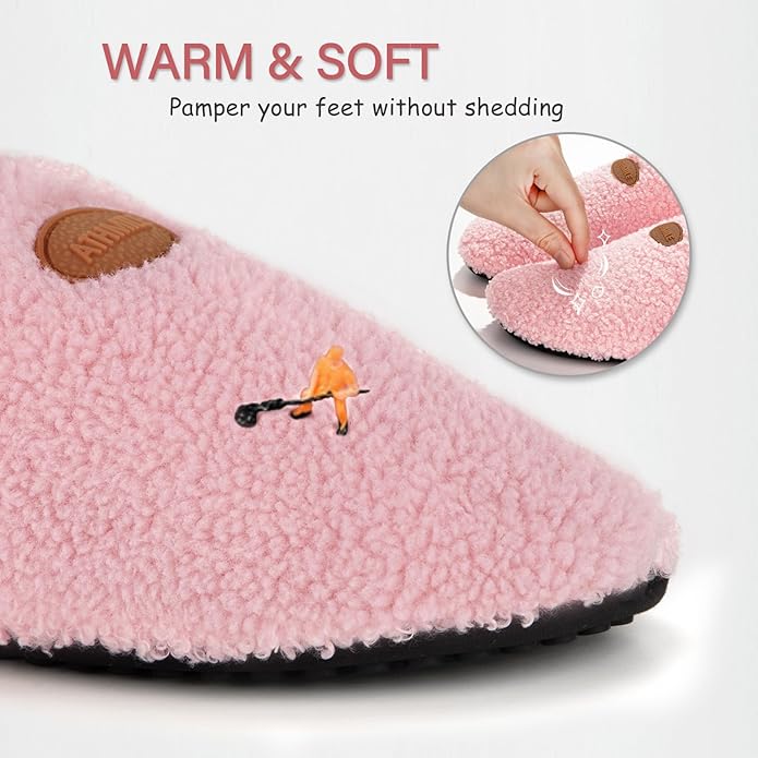 ATHMILE House Slippers for Women Men Microfiber Barefoot Shoes Slip On Slipper Socks Indoor Non Slip Foldable Lightweight for Travel Yoga Home Light Pink