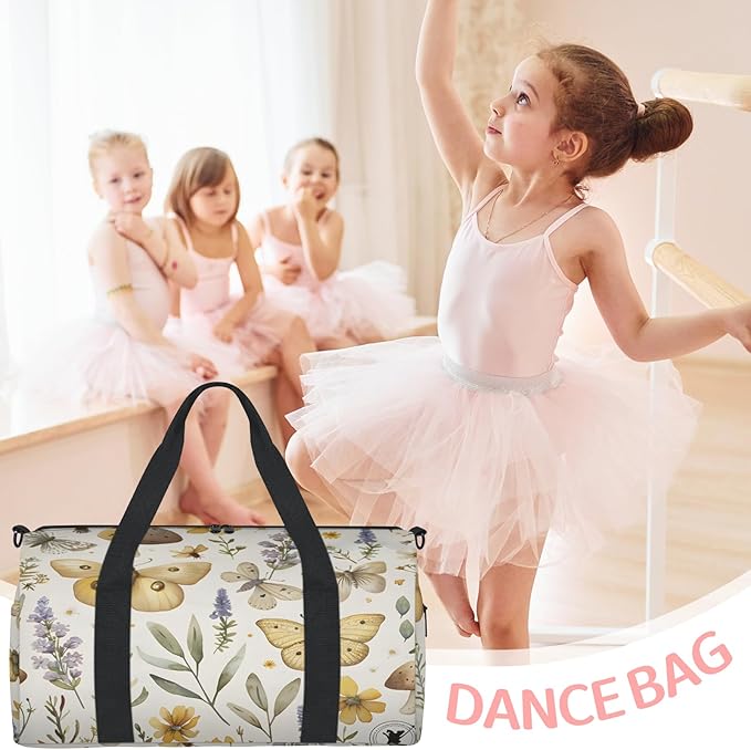 Flower Butterflies Travel Duffle Bag for Women Men, Overnight Weekender Bag, Carry on Tote for Sport Gym